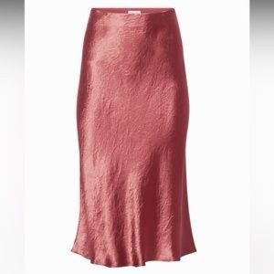 Aritzia Babaton Slip Midi Skirt in Sundried Red Size 4